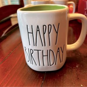Rae Dunn “HAPPY BIRTHDAY” mug green inside